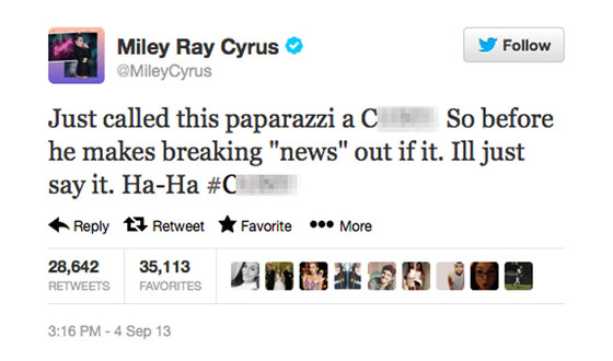 Miley Cyrus, Tweet Miley Cyrus, Tweet